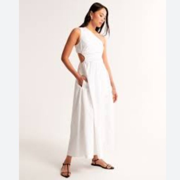 Abercrombie Women's One-Shoulder Cutout Maxi Dress with Pockets - Picture 2 of 10